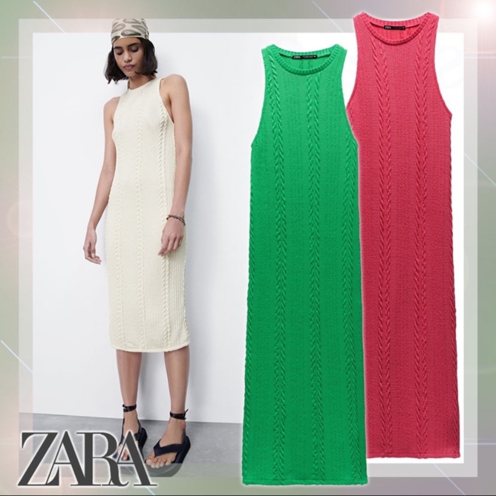 Brand new with tags Zara cable knit dress. Size Medium
